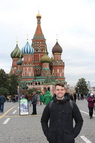 Petar on a study trip in Moscow.